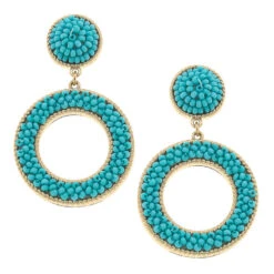 Talulah Aqua Seed Bead Drop Earrings