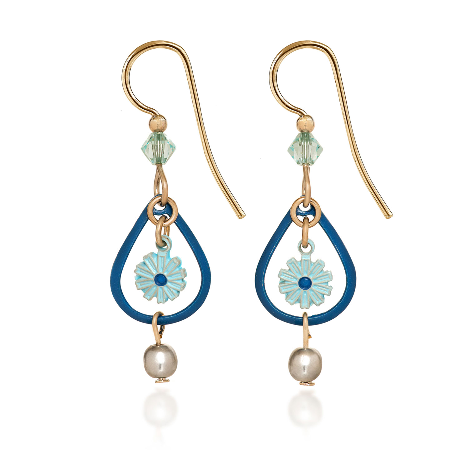 Vera Bradley Shop -Vera Bradley Shop Blue Flower and Teardrop Earrings NE2240 01