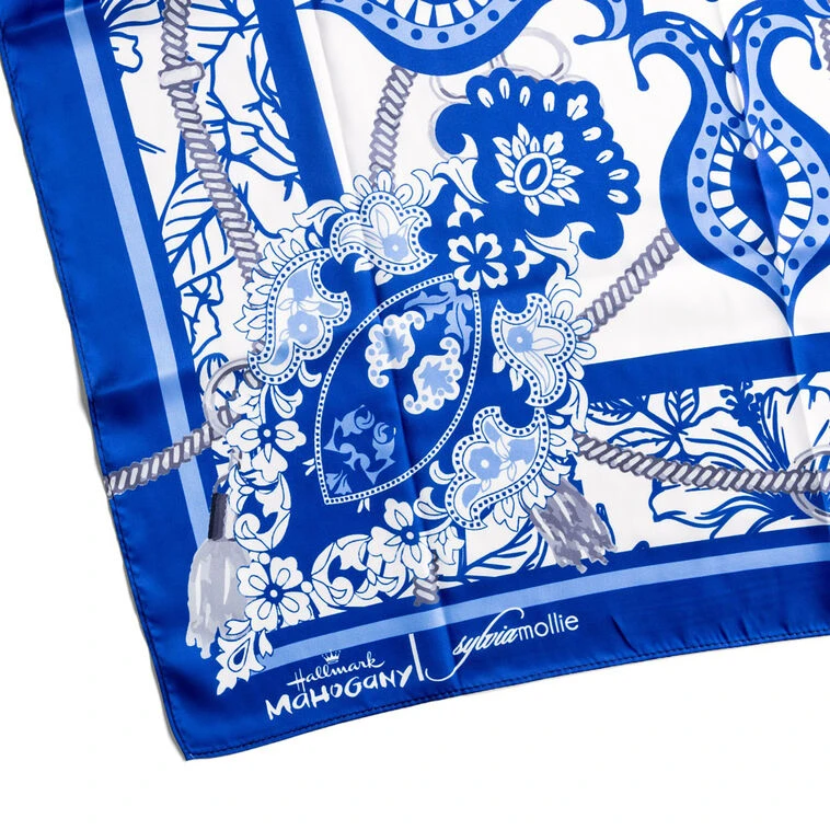 Sylvia Mollie Blue And White Delight Fashion Scarf 2 Sylvia Mollie Blue And White Delight Fashion Scarf - Image 2