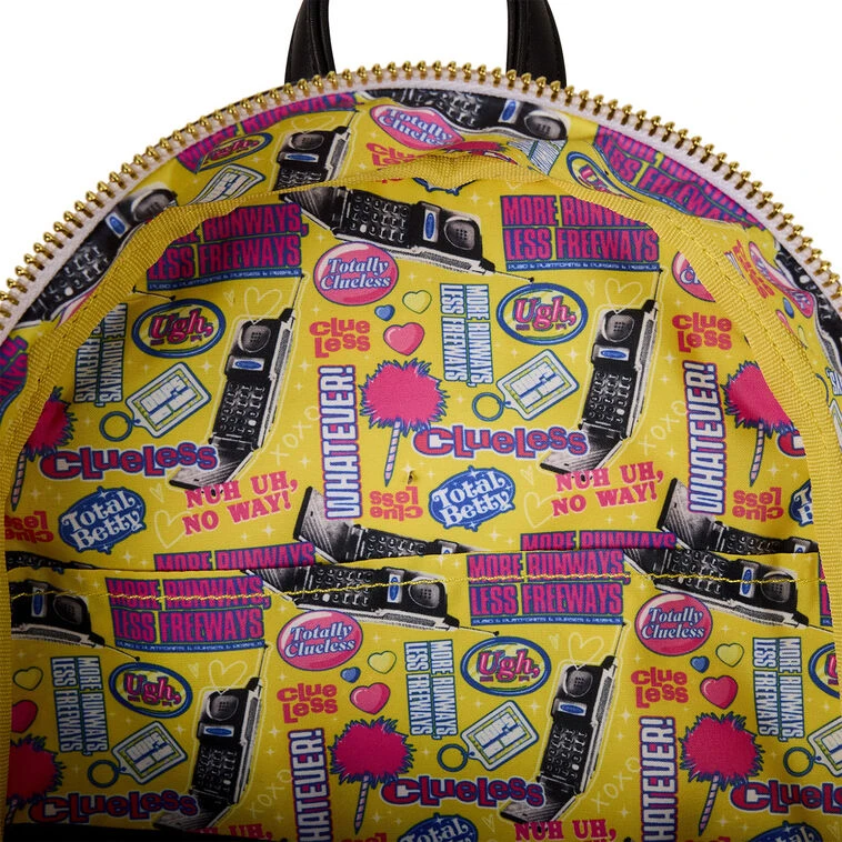 Loungefly Clueless Cher Cosplay Yellow Plaid Mini Backpack 5 Loungefly Clueless Cher Cosplay Yellow Plaid Mini Backpack - Image 5