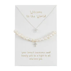 Mud Pie Cross Jewelry Gift Set For Baby