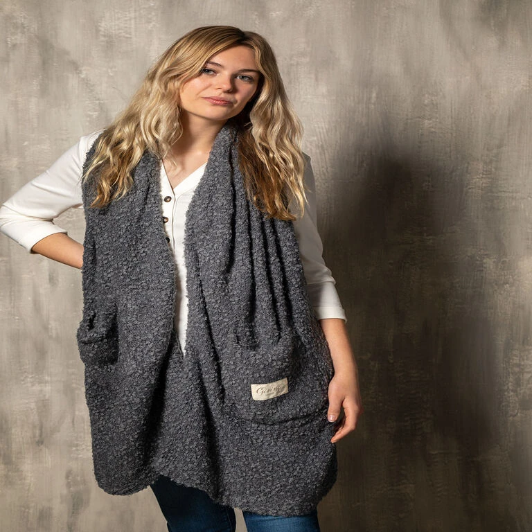 Demdaco Charcoal Giving Shawl 2 Demdaco Charcoal Giving Shawl - Image 2