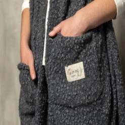 Demdaco Charcoal Giving Shawl 9 Demdaco Charcoal Giving Shawl -Vera Bradley Shop Dark Gray Plush Shawl with Pockets 1004440085 05