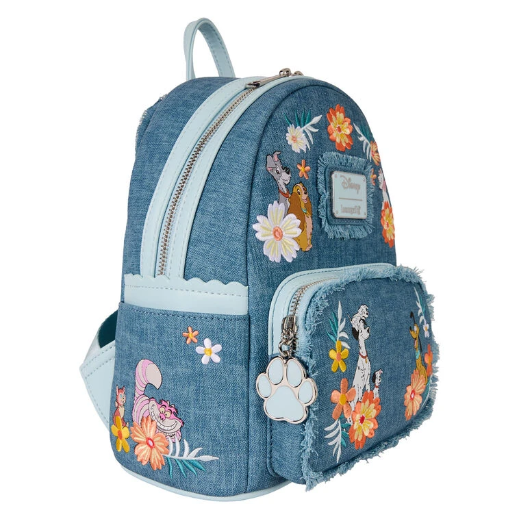 Loungefly Disney Dogs And Cats Denim Mini Backpack 4 Loungefly Disney Dogs And Cats Denim Mini Backpack - Image 4
