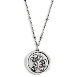 Floral Charm Dear You Mom Necklace, 17.5"