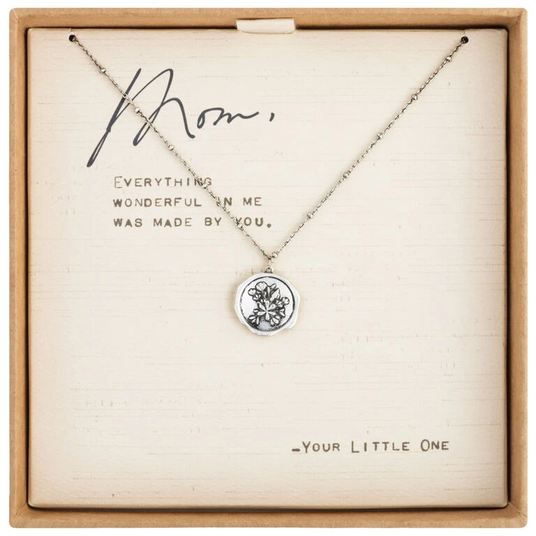 Floral Charm Dear You Mom Necklace, 17.5" 2 Floral Charm Dear You Mom Necklace, 17.5" - Image 2