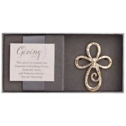 Gold Cross Giving Pin