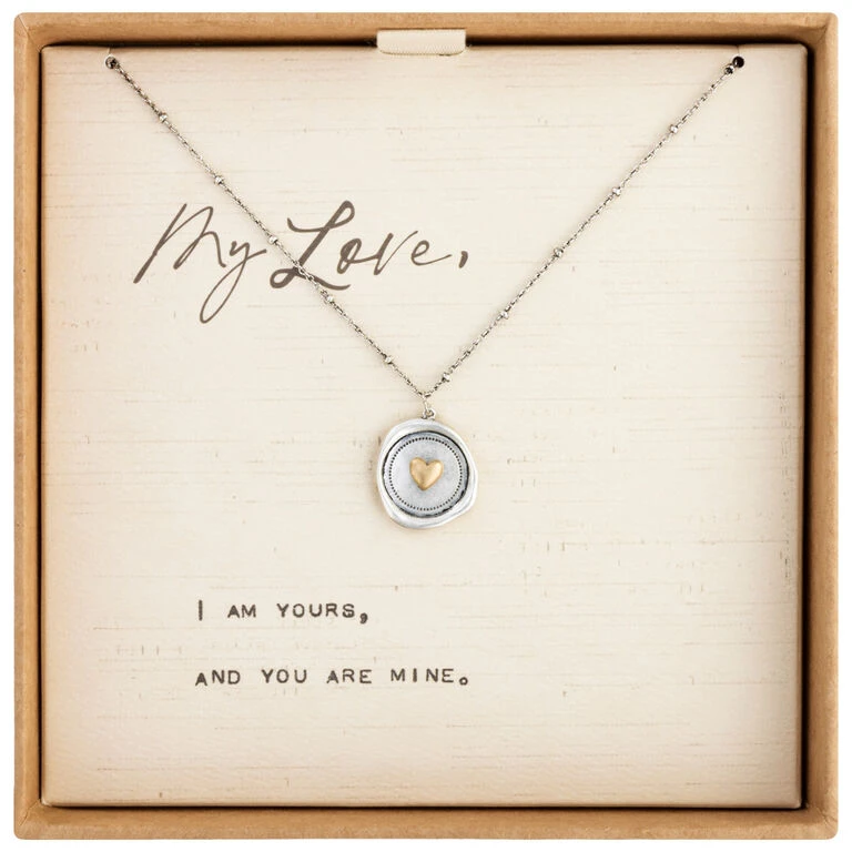 Heart Charm Dear You My Love Necklace, 17.5" 2 Heart Charm Dear You My Love Necklace, 17.5" - Image 2
