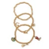 Hallmark X Opry® Gold-Tone Beaded Bracelets With Cowboy Charms, Set Of 3