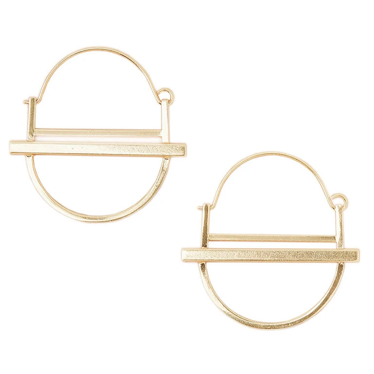 Gold Saturn Hoop Earrings 1 Gold Saturn Hoop Earrings