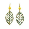 Silver Forest Metal Open Leaf Drop Earrings