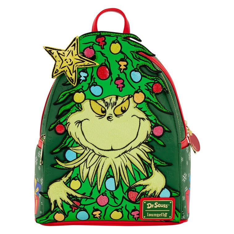 Loungefly Dr. Seuss Grinch Christmas Tree Light-Up Mini Backpack 1 Loungefly Dr. Seuss Grinch Christmas Tree Light-Up Mini Backpack