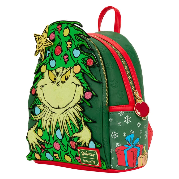Loungefly Dr. Seuss Grinch Christmas Tree Light-Up Mini Backpack 4 Loungefly Dr. Seuss Grinch Christmas Tree Light-Up Mini Backpack - Image 4
