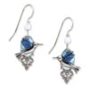 Silver Forest Hummingbird Silver Metal Filigree Drop Earrings
