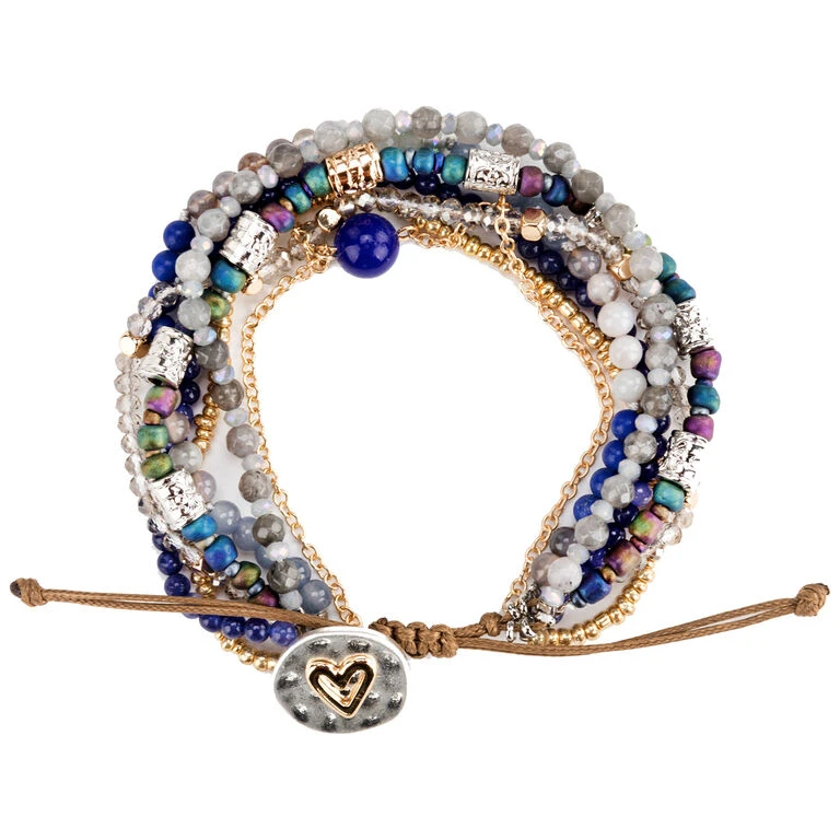 Indigo Beaded Love Bracelet 1 Indigo Beaded Love Bracelet