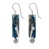 Silver Forest Rectangle With Coil And Beads Drop Earrings