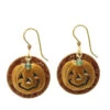 Silver Forest Layered Jack-o'-Lantern Gold Metal Drop Earrings