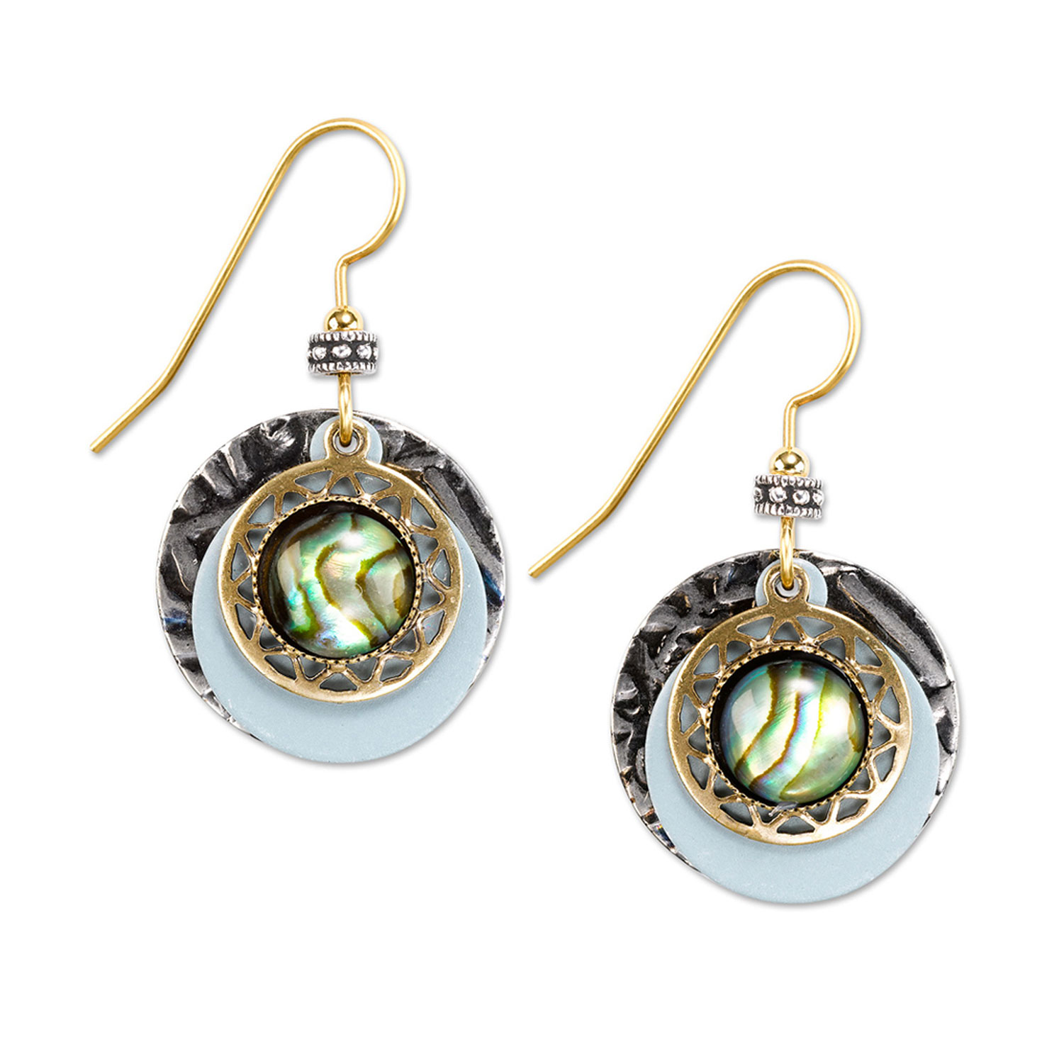 Vera Bradley Shop -Vera Bradley Shop Layered Discs With Abalone Drop Earrings NE0662 01