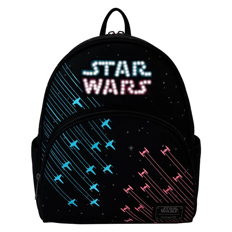 Loungefly Star Wars Light-Up Neon Glow 70s Mini Backpack 2 Loungefly Star Wars Light-Up Neon Glow 70s Mini Backpack - Image 2