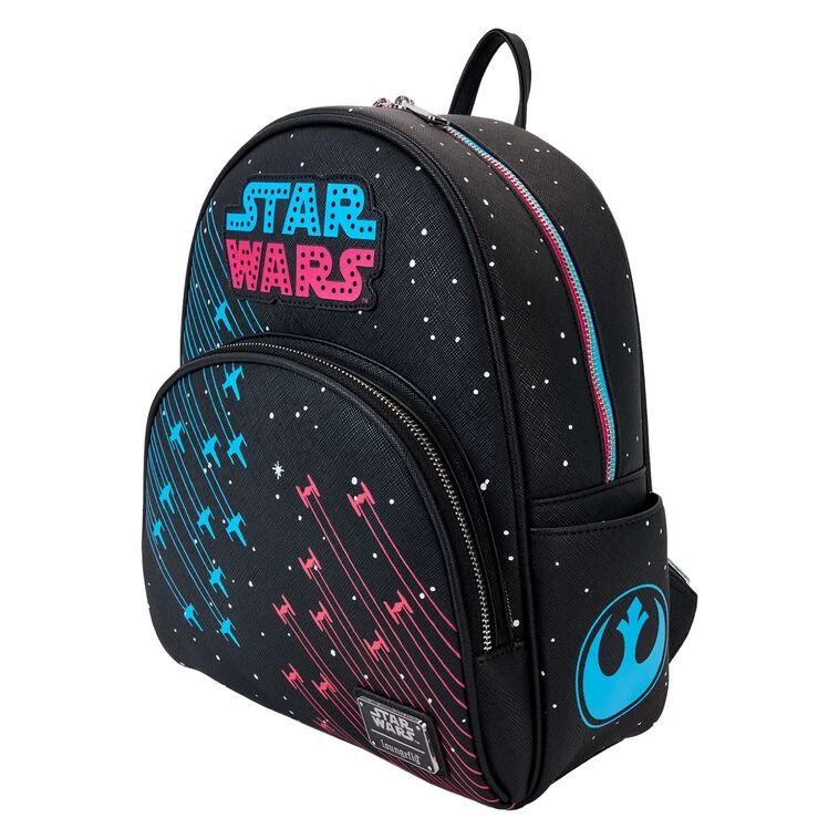 Loungefly Star Wars Light-Up Neon Glow 70s Mini Backpack 4 Loungefly Star Wars Light-Up Neon Glow 70s Mini Backpack - Image 4