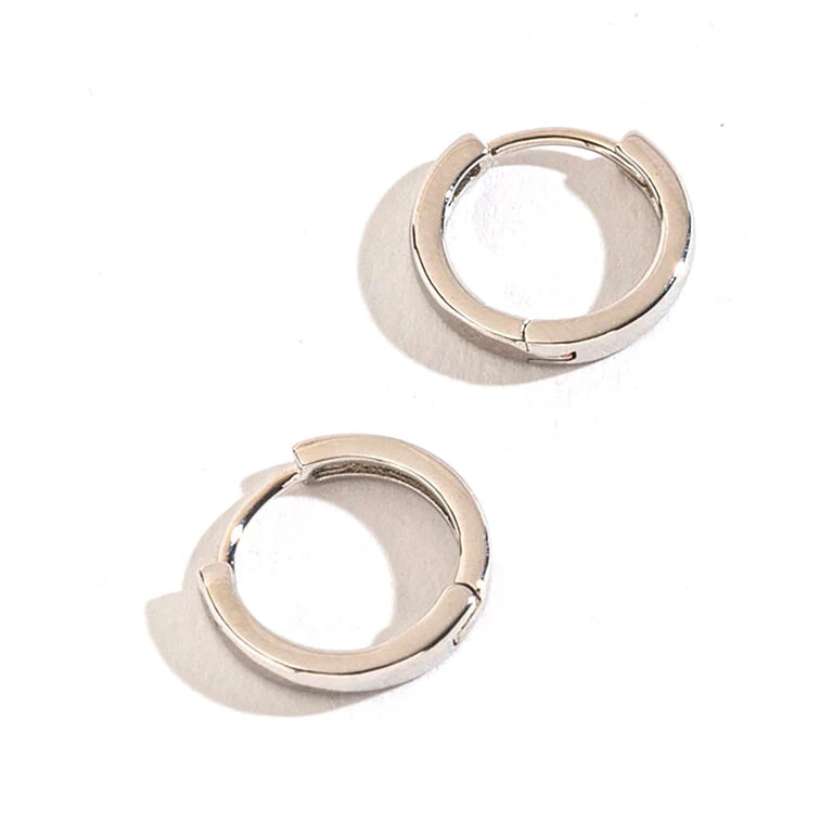 Howard's Jewelry Medium Silver Huggie Hoop Earrings 1 Howard's Jewelry Medium Silver Huggie Hoop Earrings