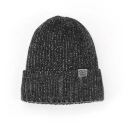 Britt’s Knits Black Ribbed Knit Men's Beanie Hat