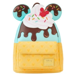 Loungefly Disney Mickey And Minnie Ice Cream Cone Mini Backpack