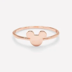 Pura Vida Delicate Mickey Mouse Rose Gold Ring, Size 6