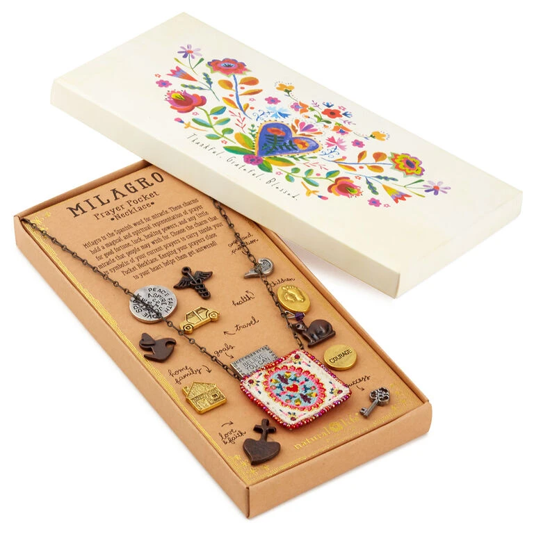 Natural Life Cream Milagro Prayer Pocket Necklace 1 Natural Life Cream Milagro Prayer Pocket Necklace