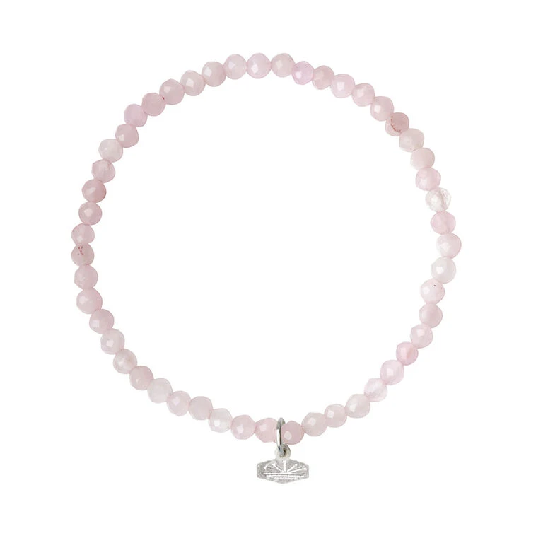 Mini Faceted Rose Quartz Beaded Stacking Bracelet 1 Mini Faceted Rose Quartz Beaded Stacking Bracelet