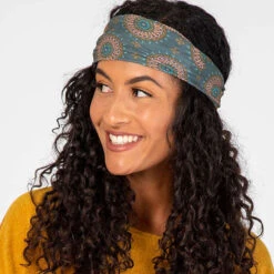 Natural Life Teal/Gold Medallion Boho Bandeau 5 Natural Life Teal/Gold Medallion Boho Bandeau -Vera Bradley Shop Natural Life Blue and Gold Medallion Boho Bandeau BBW217 03