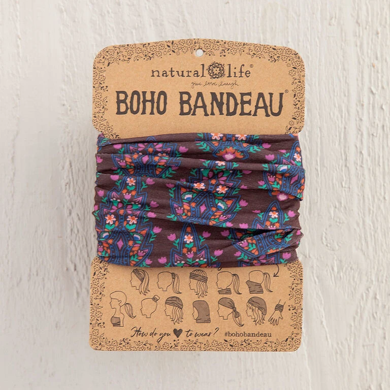 Natural Life Dark Mauve Trellis Boho Bandeau 1 Natural Life Dark Mauve Trellis Boho Bandeau