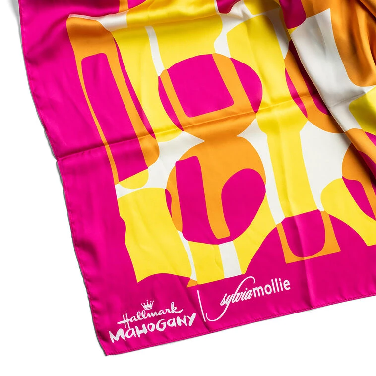 Sylvia Mollie Orange And Pink Color Block Scarf 3 Sylvia Mollie Orange And Pink Color Block Scarf - Image 3