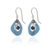 Silver Forest Organic Blue Oval And Silver Metal Drop Earrings