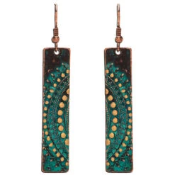 Rain Jewelry Sun Medallion Copper Bar Earrings
