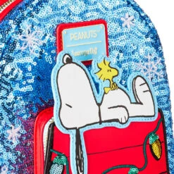 Loungefly Peanuts Sequin Holiday Mini Backpack -Vera Bradley Shop Peanuts Holiday Mini Backpack From Loungefly PNBK0052 03