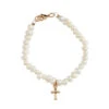 Mud Pie Gold Cross Pearl Bracelet For Toddler