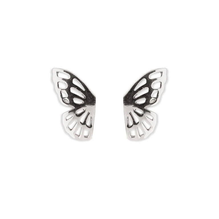 Pura Vida Fly Away Butterfly Wings Silver Stud Earrings 1 Pura Vida Fly Away Butterfly Wings Silver Stud Earrings