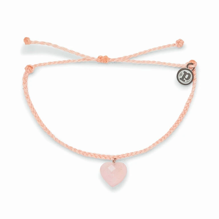 Pura Vida Stone Heart Rose Quartz Charm Bracelet 1 Pura Vida Stone Heart Rose Quartz Charm Bracelet