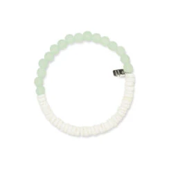 Pura Vida Puka Shell And Frosted Bead Stretch Bracelet