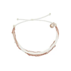 Pura Vida Multistrand White And Rose Gold Chain Bracelet