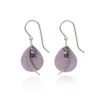 Silver Forest Purple Teardrop And Silver Metal Earrings