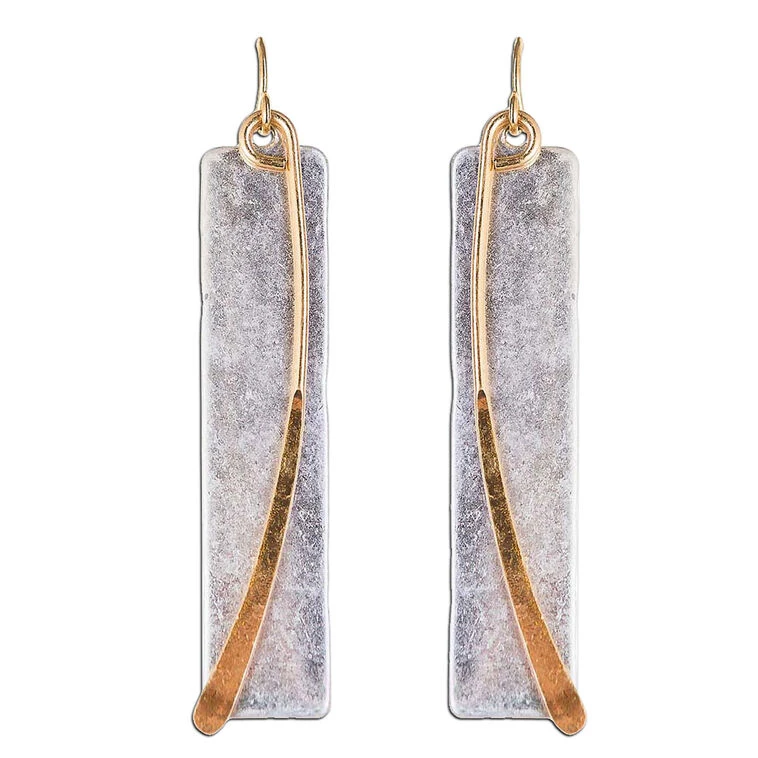 Rain Jewelry Bar And Arc Mixed Metal Drop Earrings 1 Rain Jewelry Bar And Arc Mixed Metal Drop Earrings
