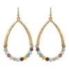Rain Jewelry Beaded Teardrop Gold Metal Earrings