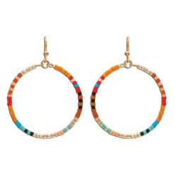 Rain Jewelry Colorful Seed Bead Hoop Earrings