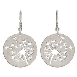 Rain Jewelry Dandelion Cutout Silver Metal Earrings