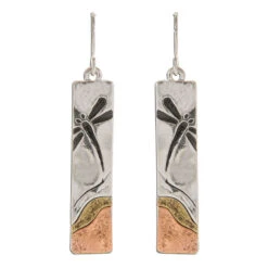 Rain Jewelry Dragonfly Landscape Metal Earrings