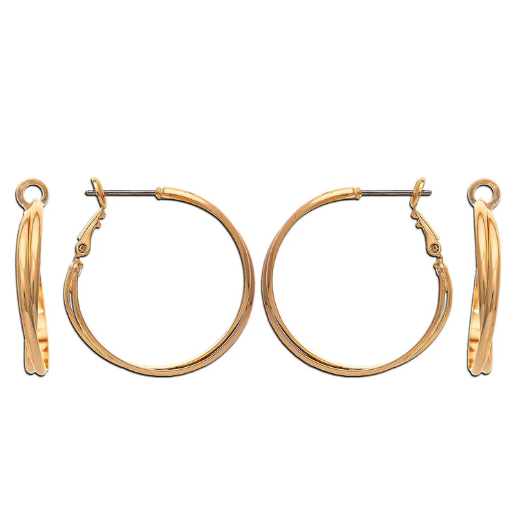 Rain Jewelry Gold Metal Twisted Hoop Earrings 1 Rain Jewelry Gold Metal Twisted Hoop Earrings