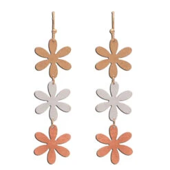 Rain Jewelry Mixed Metal Linked Flower Earrings