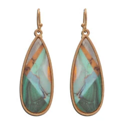 Rain Jewelry Modern Green Marbled Drop Earrings